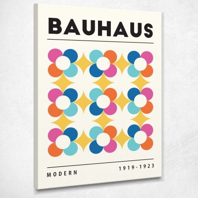 Quadro Bauhaus Pattern Floreale Astratto Bauhaus Style bhs24 quadro stampa su tela