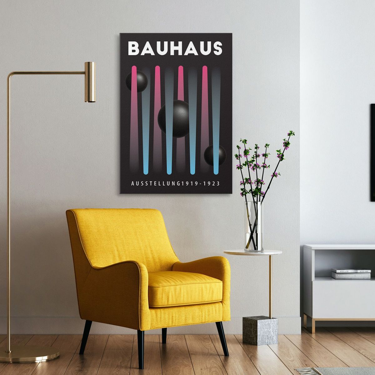 Quadro Bauhaus Sfere E Linee In Colori Neon Bauhaus Style bhs27 quadro stampa su tela