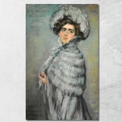 Laura Alice In Grigio Alice Pike Barney apb54 quadro stampa su tela