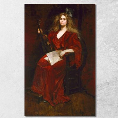Natalie Con Violino Alice Pike Barney apb85 quadro stampa su tela