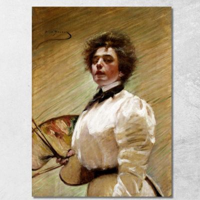 Autoritratto Con Tavolozza Alice Pike Barney apb97 quadro stampa su tela