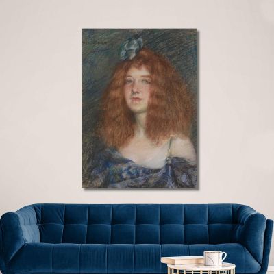 Mujer Con Cabello Rojo Alice Pike Barney, apb127 cuadro en lienzo