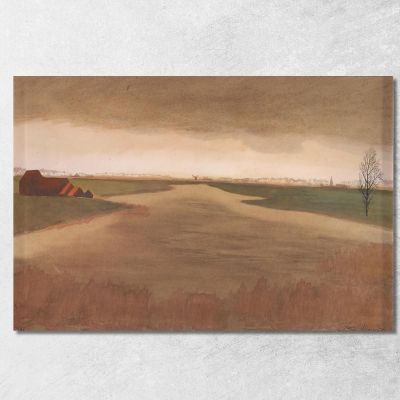 Paesaggio Keignaertkreek A Zandvoorde Léon Spilliaert lsp70 quadro stampa su tela