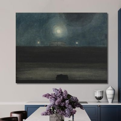 Spiaggia Con La Luna Léon Spilliaert lsp108 quadro stampa su tela