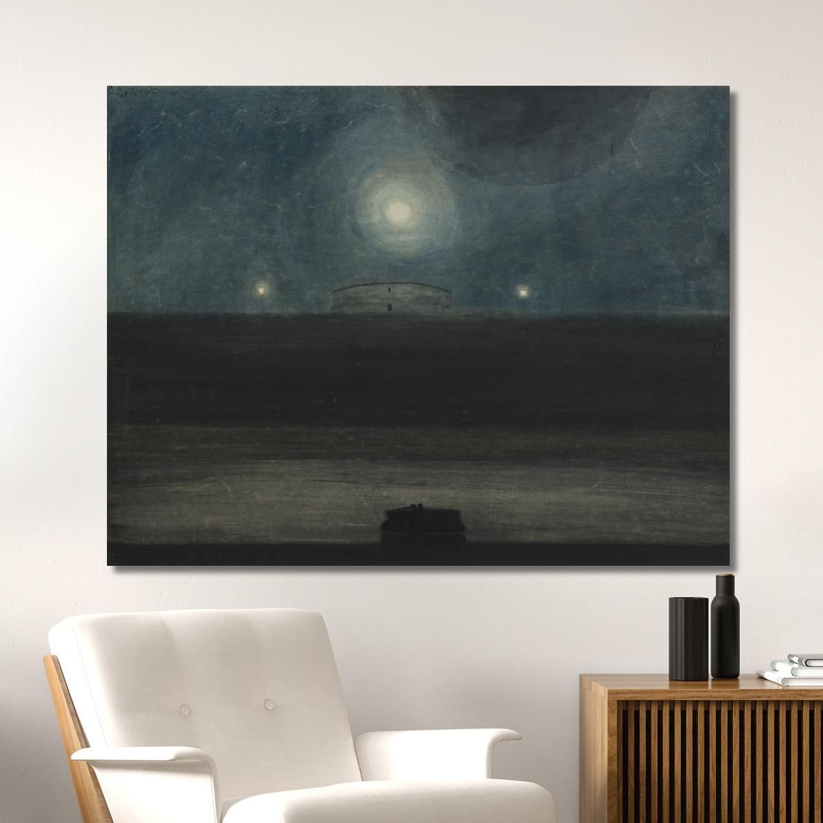 Spiaggia Con La Luna Léon Spilliaert lsp108 quadro stampa su tela