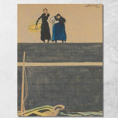 Le Mogli Dei Pescatori Sulla Banchina Léon Spilliaert lsp112 quadro stampa su tela