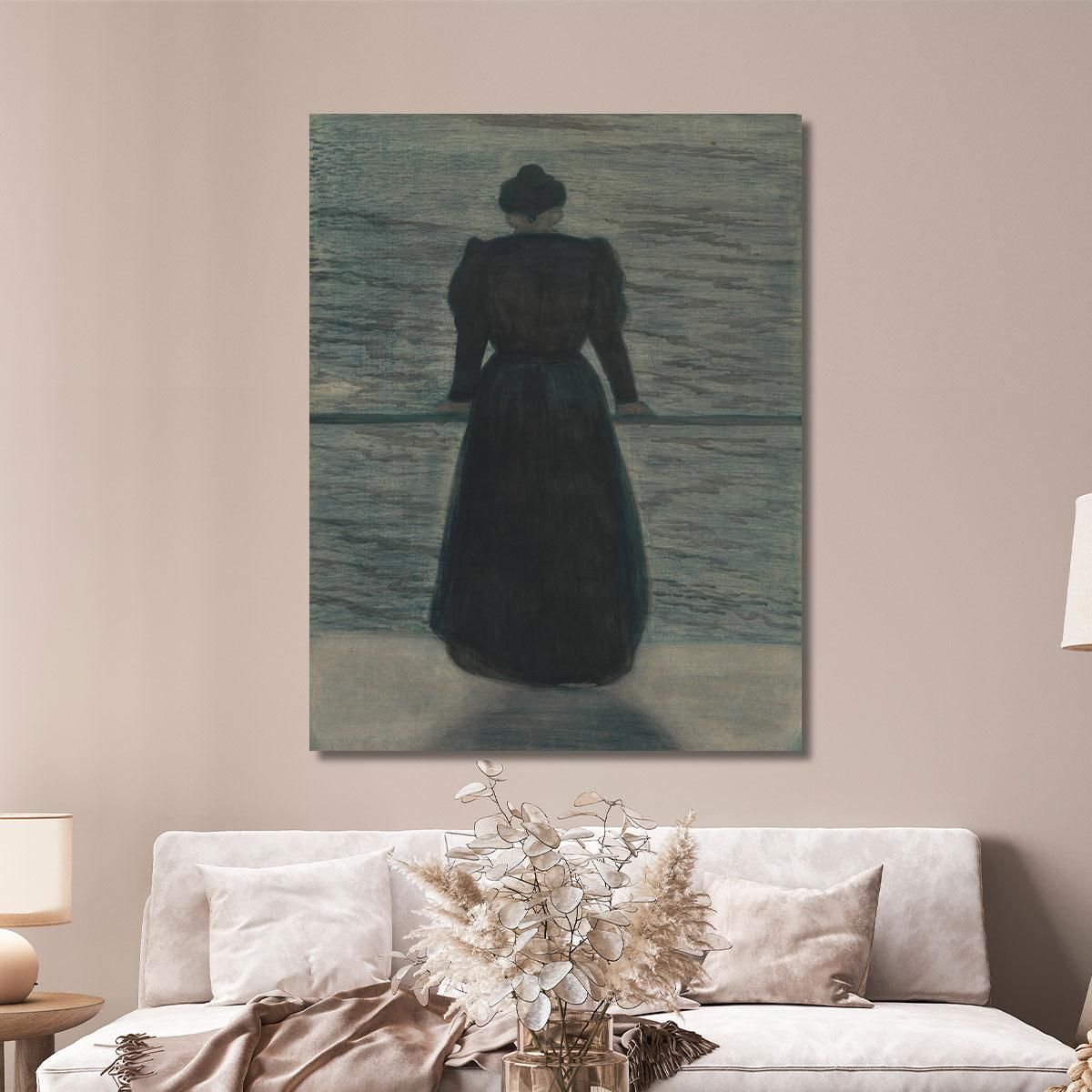 Donna In Riva Al Mare Léon Spilliaert lsp113 quadro stampa su tela