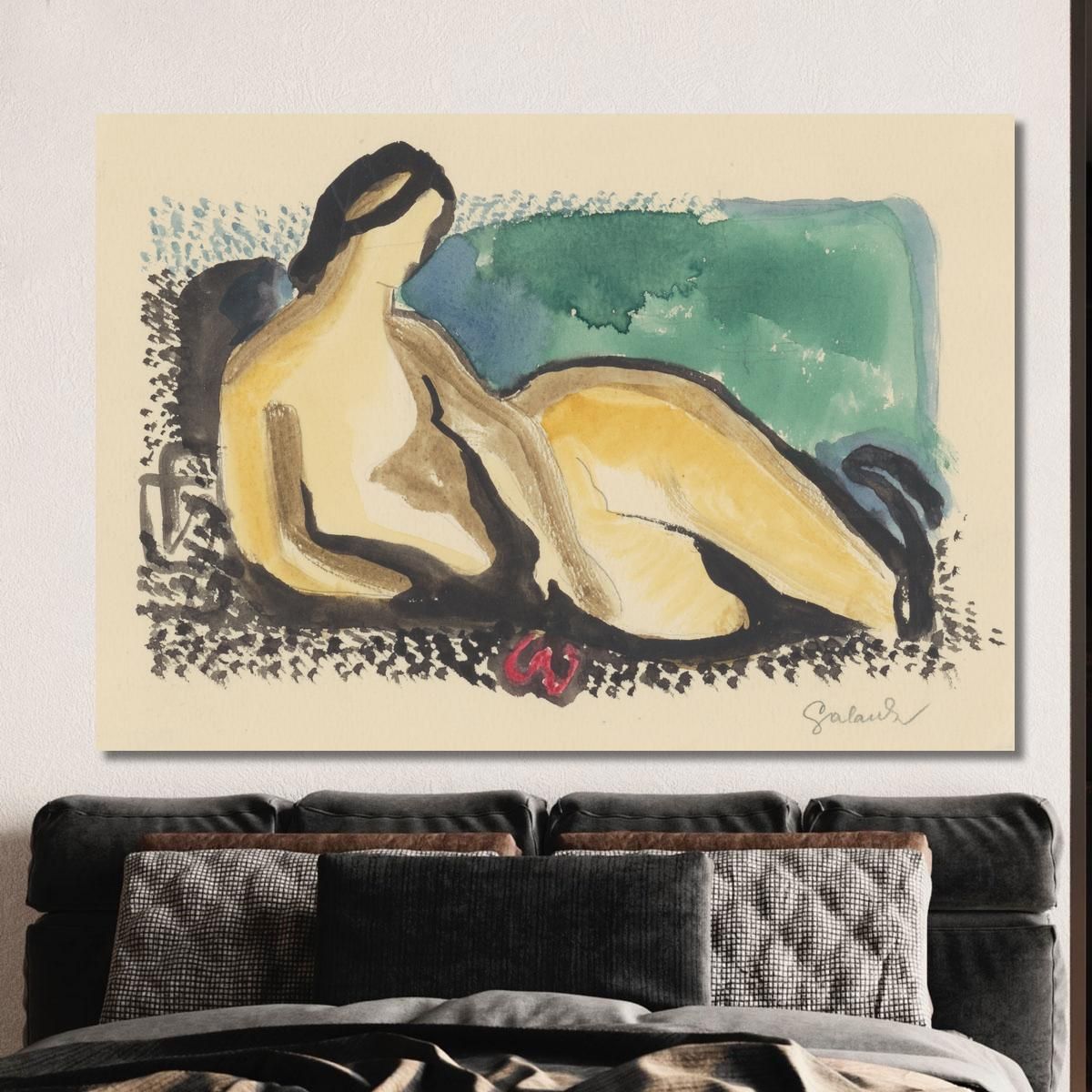 Sdraiato Nudo 2 Mikuláš Galanda mgl64 quadro stampa su tela