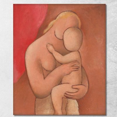 Madre Con Bambino Mikuláš Galanda mgl79 quadro stampa su tela