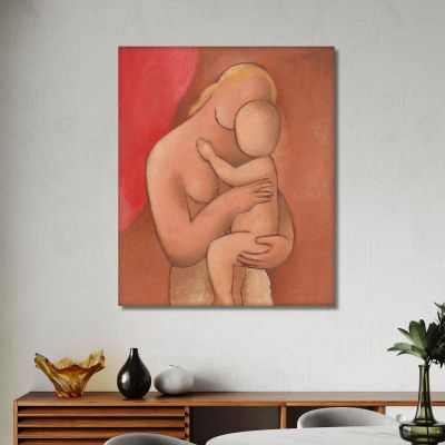 Madre Con Bambino Mikuláš Galanda, mgl79 quadro stampa su tela