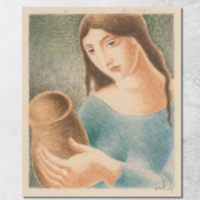 Donna Con Un Vaso 2 Mikuláš Galanda mgl140 quadro stampa su tela