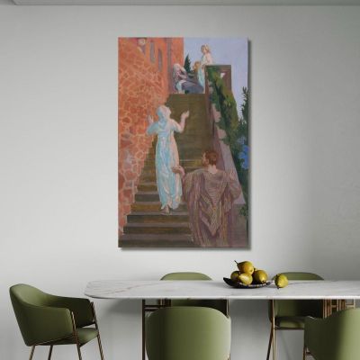 Visitación En La Escalera Del Silencio' Maurice Denis, mdn64 cuadro en lienzo
