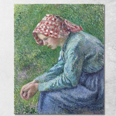 Una Contadina Seduta 1885 Camille Pissarro cps7 quadro stampa su tela