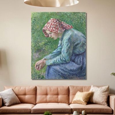 Sitzende Bäuerin 1885 Camille Pissarro, cps7 drucken auf leinwand