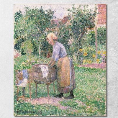 Una Lavandaia A Éragny 1893 Camille Pissarro cps8 quadro stampa su tela