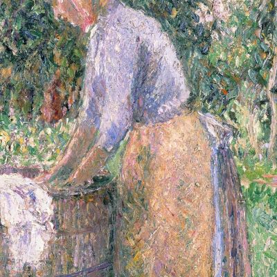 Una Lavandaia A Éragny 1893 Camille Pissarro cps8 quadro stampa su tela