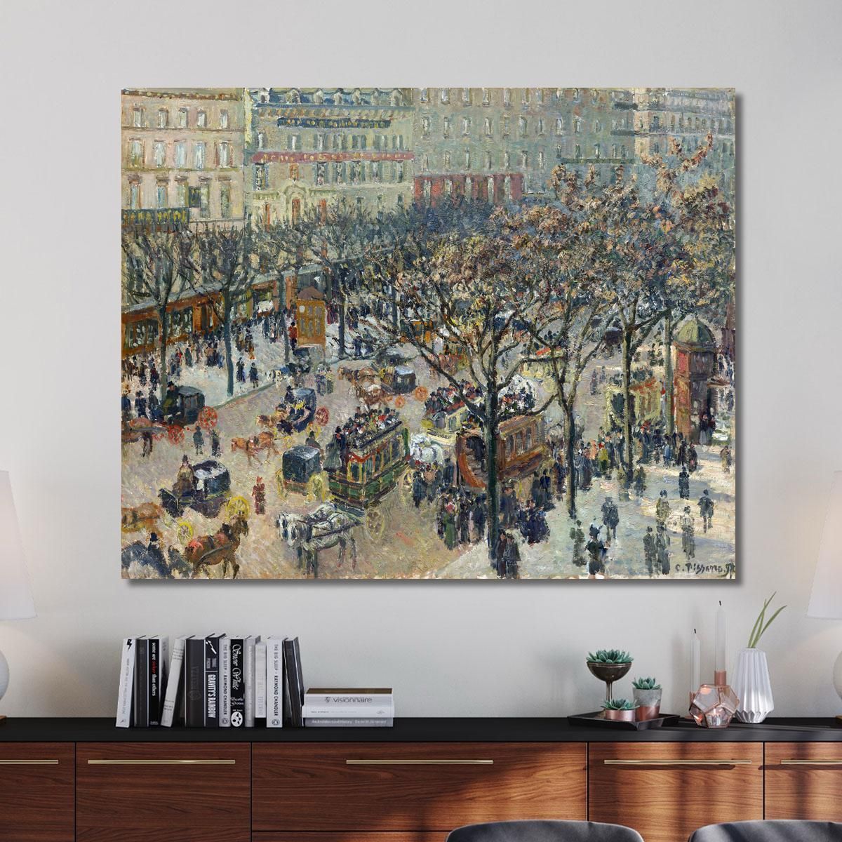 Viale Degli Italiani Sole Mattutino 1897 Camille Pissarro cps14 quadro stampa su tela