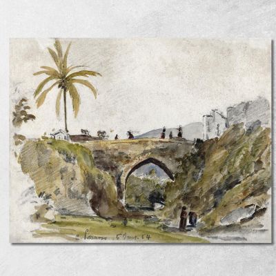 Ponte A Caracas 1854 Camille Pissarro cps17 quadro stampa su tela