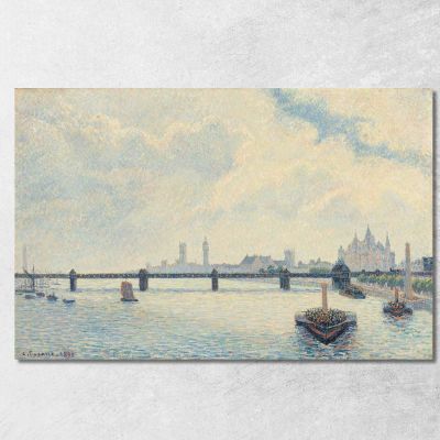 Ponte Di Charing Cross Londra 1890 Camille Pissarro cps18 quadro stampa su tela