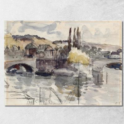 Ponte Corneille A Rouen Camille Pissarro cps21 quadro stampa su tela