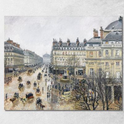 Piazza Del Teatro Francese Parigi 1898 Camille Pissarro cps27 quadro stampa su tela