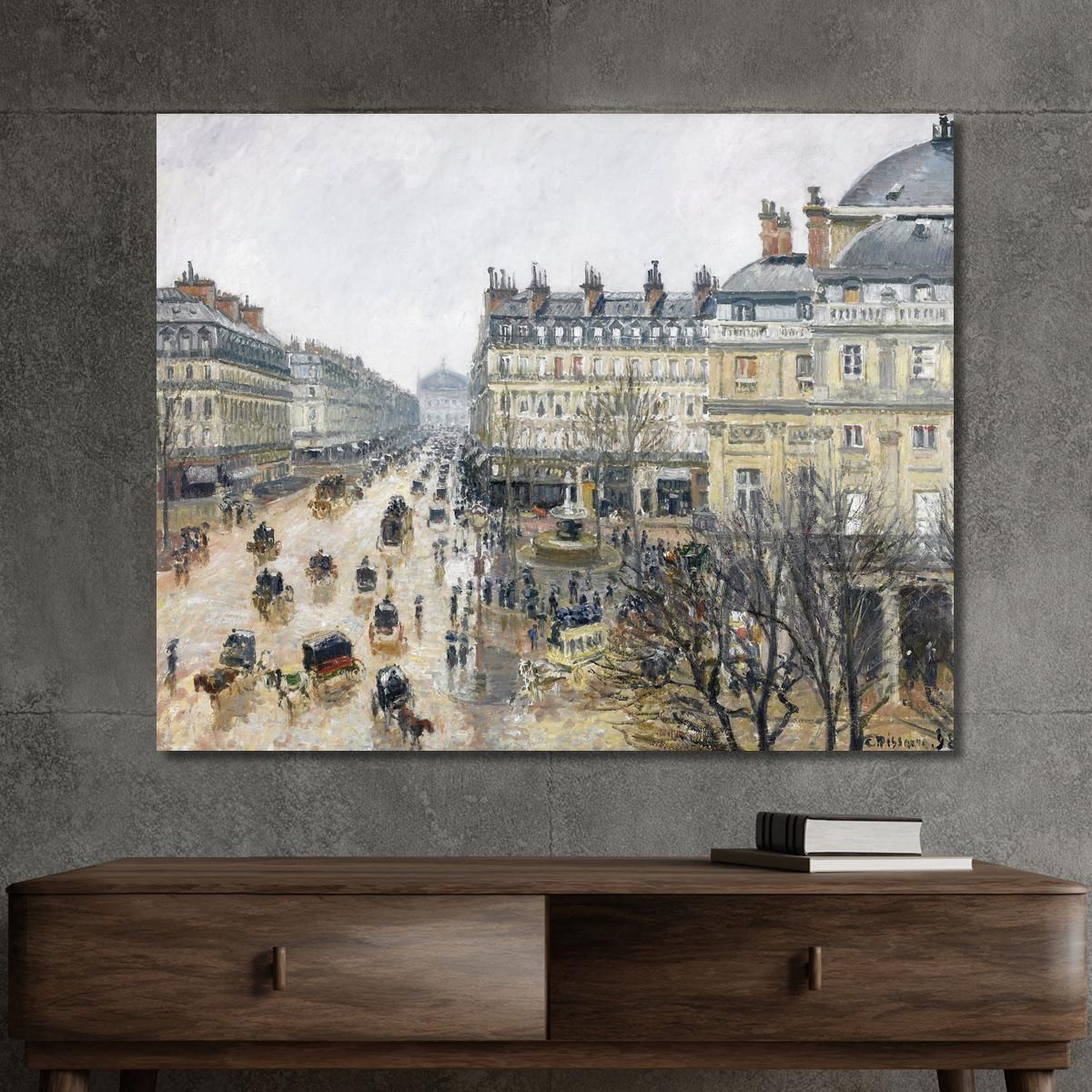 Piazza Del Teatro Francese Parigi 1898 Camille Pissarro cps27 quadro stampa su tela