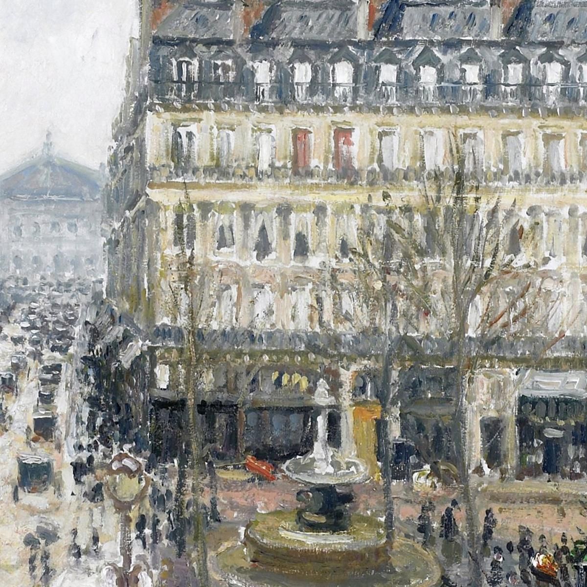 Piazza Del Teatro Francese Parigi 1898 Camille Pissarro cps27 quadro stampa su tela