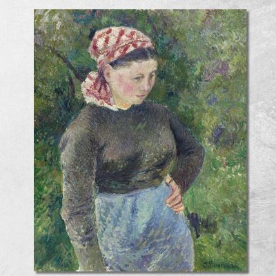 Contadina 1880 Camille Pissarro cps50 quadro stampa su tela