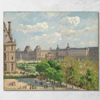 Place Du Carrousel Parigi 1900 Camille Pissarro cps54 quadro stampa su tela