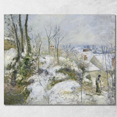 Coniglio Warren A Pontoise Snow 1879 Camille Pissarro cps60 quadro stampa su tela