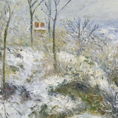 Coniglio Warren A Pontoise Snow 1879 Camille Pissarro cps60 quadro stampa su tela