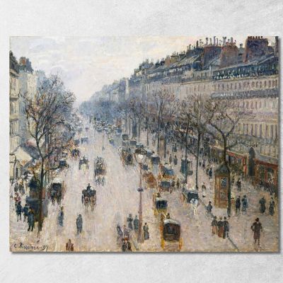 Il Boulevard Montmartre In Una Mattina D'Inverno 1897 Camille Pissarro cps72 quadro stampa su tela