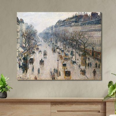 Il Boulevard Montmartre In Una Mattina D'Inverno 1897 Camille Pissarro cps72 quadro stampa su tela