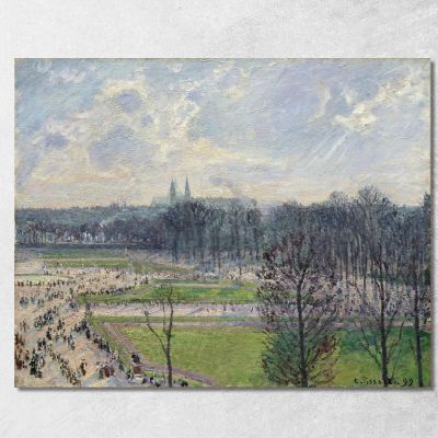 Il Giardino Delle Tuileries In Un Pomeriggio D'Inverno 1899 Camille Pissarro cps77 quadro stampa su tela