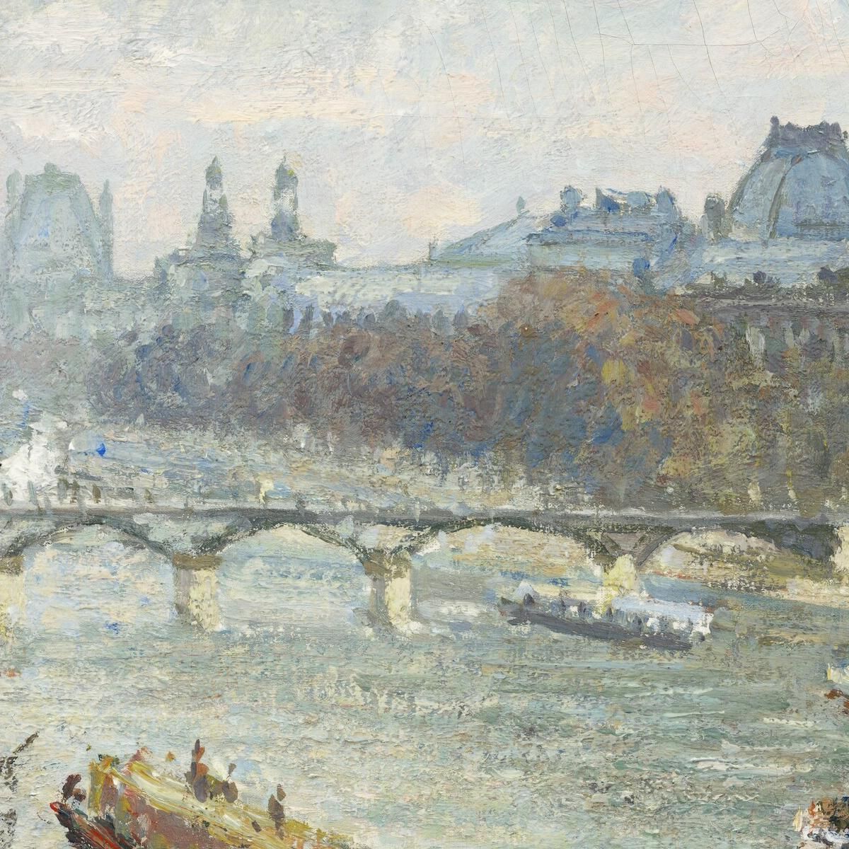 Il Louvre Pomeriggio Piovoso 1900 Camille Pissarro cps85 quadro stampa su tela