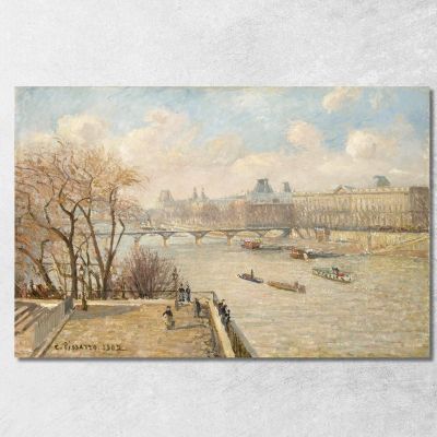 Il Louvre Dal Pont Neuf 1902 Camille Pissarro cps86 quadro stampa su tela