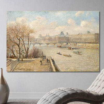 Il Louvre Dal Pont Neuf 1902 Camille Pissarro cps86 quadro stampa su tela