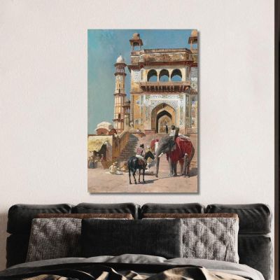 Antes De La Gran Mezquita Jami Masjid Mathura India Edwin Lord Weeks, elw8 cuadro en lienzo