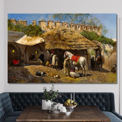 La Bottega Del Fabbro A Tangeri Edwin Lord Weeks elw10 quadro stampa su tela La Bottega Del Fabbro A Tangeri Edwin Lord Weeks elw10 quadro stampa su tela