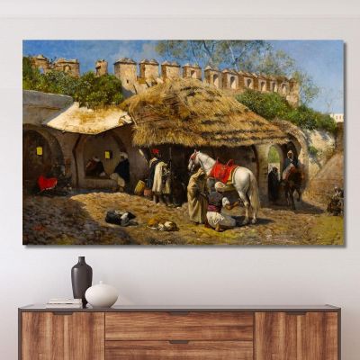 La Bottega Del Fabbro A Tangeri Edwin Lord Weeks elw10 quadro stampa su tela La Bottega Del Fabbro A Tangeri Edwin Lord Weeks elw10 quadro stampa su tela