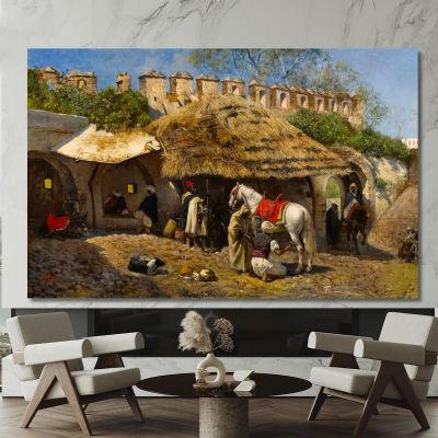 La Bottega Del Fabbro A Tangeri Edwin Lord Weeks elw10 quadro stampa su tela La Bottega Del Fabbro A Tangeri Edwin Lord Weeks elw10 quadro stampa su tela