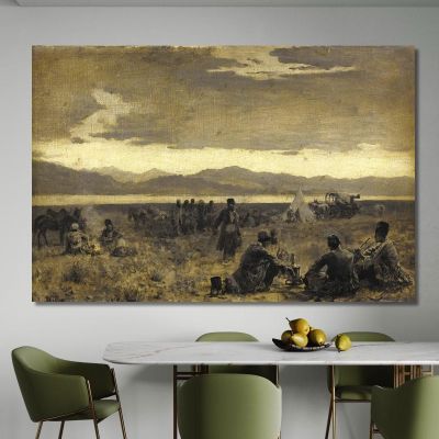 Campo Di Prima Mattina Vicino Alla Riva Del Lago Urumiyah Edwin Lord Weeks elw15 quadro stampa su tela