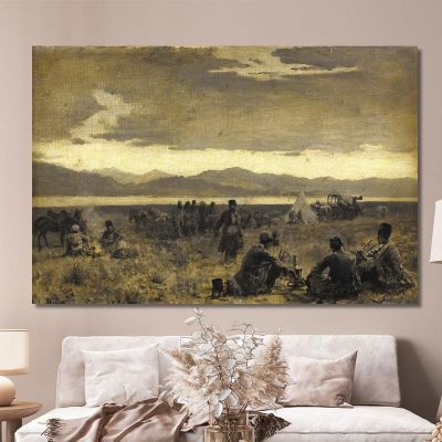 Campo Di Prima Mattina Vicino Alla Riva Del Lago Urumiyah Edwin Lord Weeks elw15 quadro stampa su tela