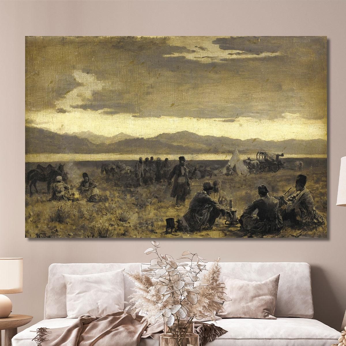 Campo Di Prima Mattina Vicino Alla Riva Del Lago Urumiyah Edwin Lord Weeks elw15 quadro stampa su tela
