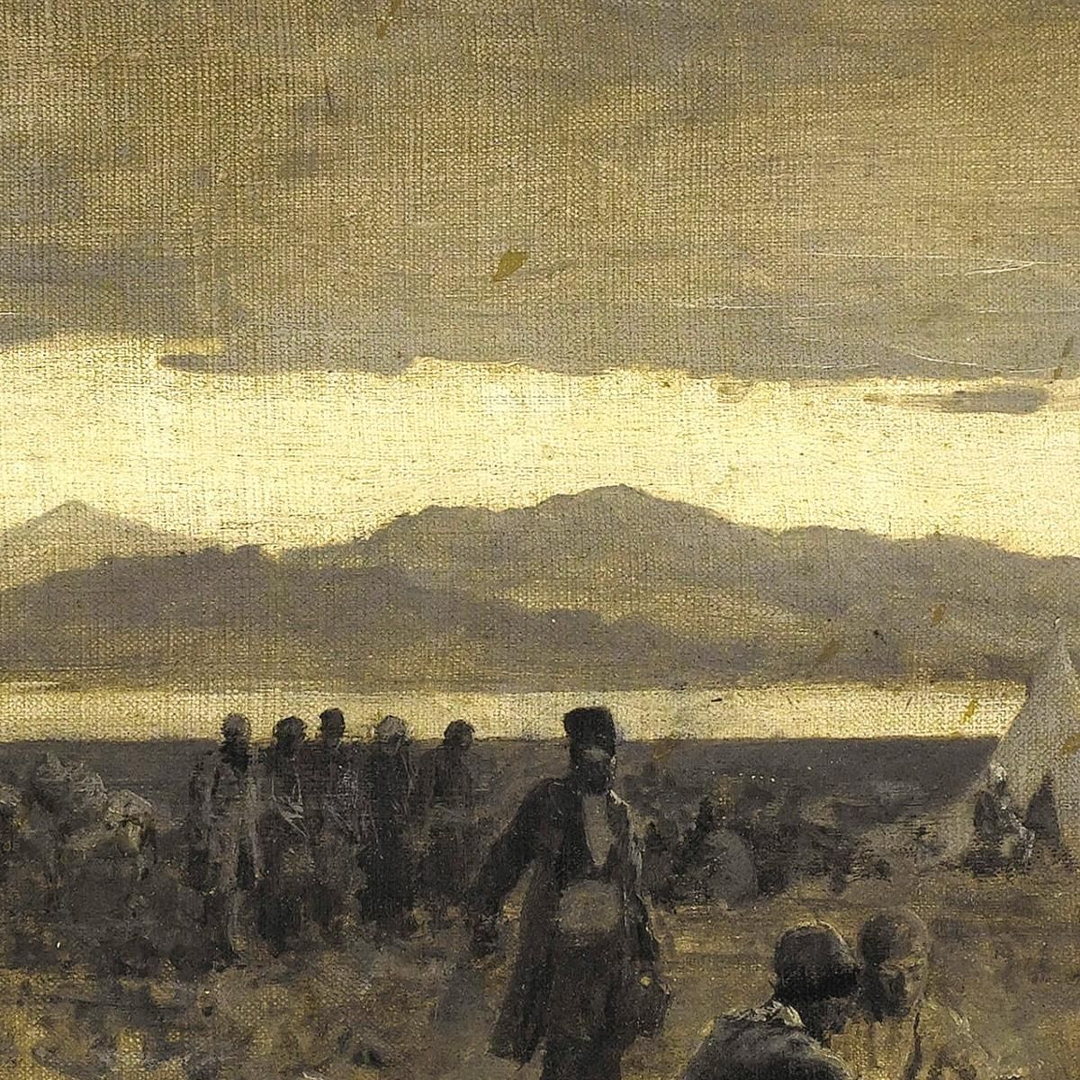 Campo Di Prima Mattina Vicino Alla Riva Del Lago Urumiyah Edwin Lord Weeks elw15 quadro stampa su tela