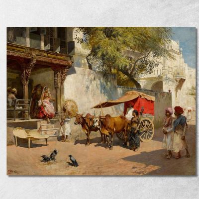 Nautch Girls E Bullock Gharry Ahmedabad Stato Del Gujarat India Edwin Lord Weeks elw26 quadro stampa su tela
