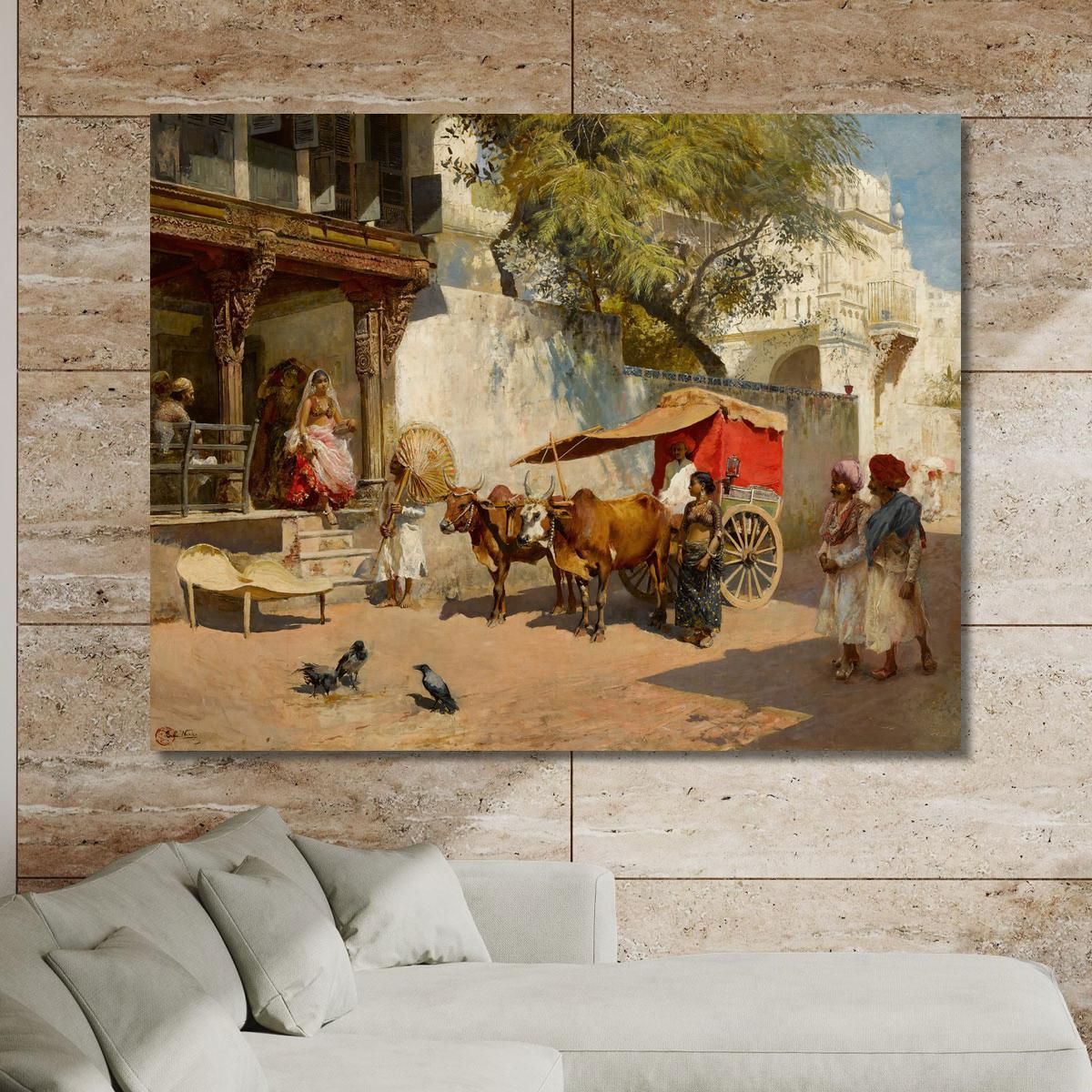 Nautch Girls E Bullock Gharry Ahmedabad Stato Del Gujarat India Edwin Lord Weeks elw26 quadro stampa su tela
