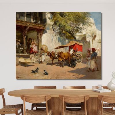 Nautch Girls E Bullock Gharry Ahmedabad Stato Del Gujarat India Edwin Lord Weeks elw26 quadro stampa su tela