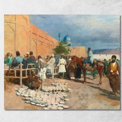 Persian Café Il Venditore Di Ceramiche Edwin Lord Weeks elw28 quadro stampa su tela