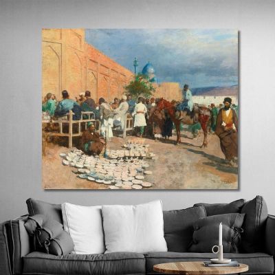 Café Persa El Vendedor De Cerámica Edwin Lord Weeks, elw28 cuadro en lienzo